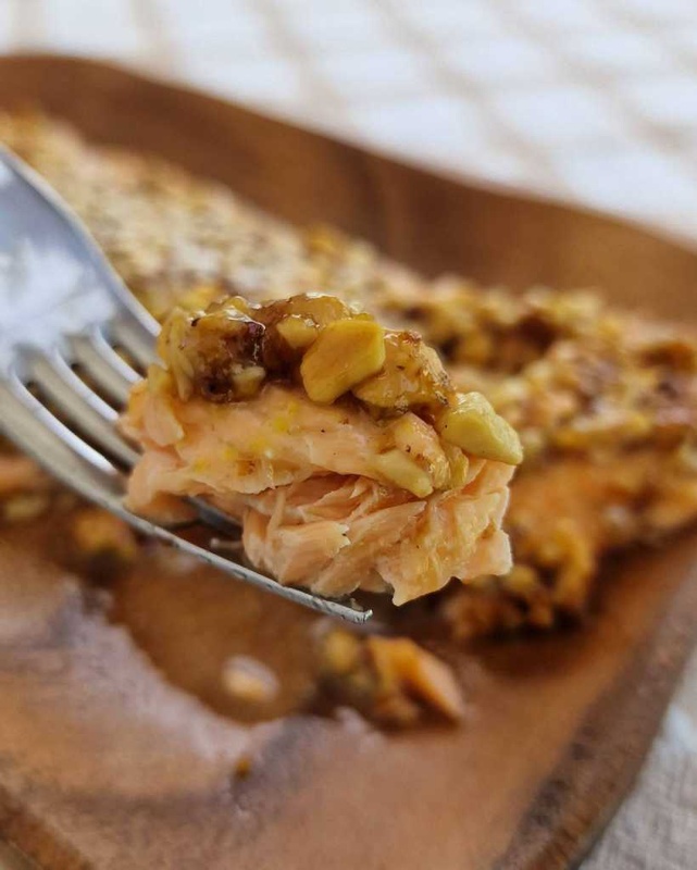 Cashew Crusted Honey Mustard Salmon recipe
