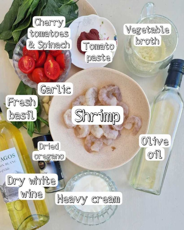 Tuscan Shrimp ingredients