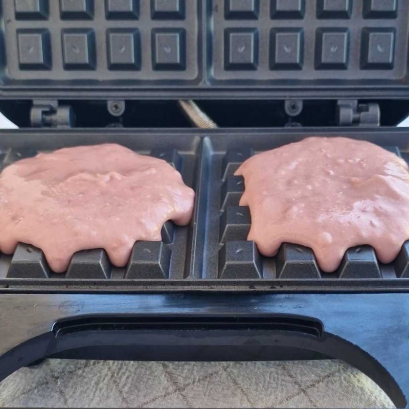 pink raspberry waffle