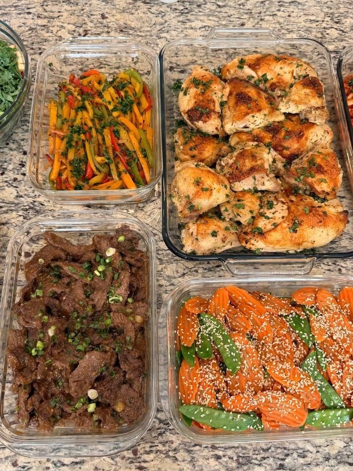variety of foods are displayed on a dining table