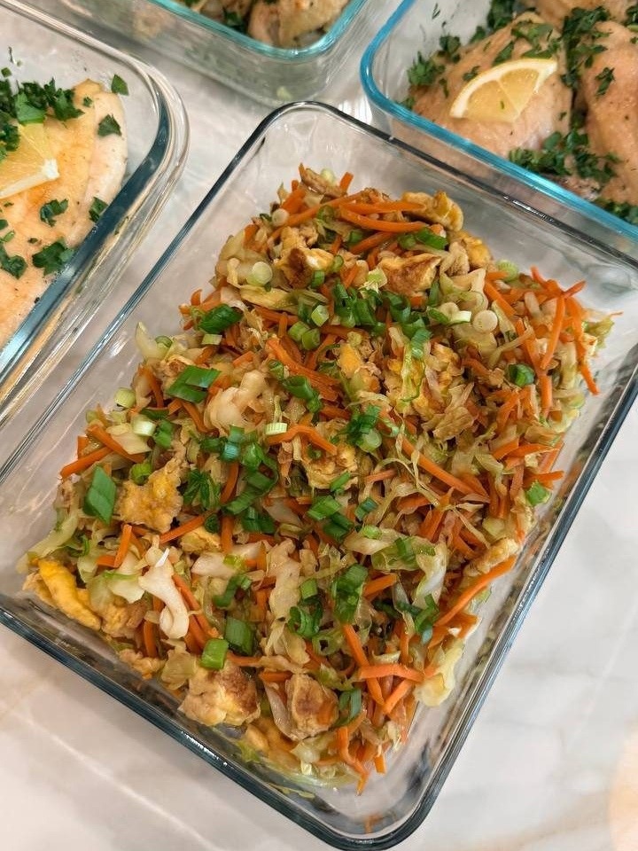large glass dish filled with a mixture of vegetables