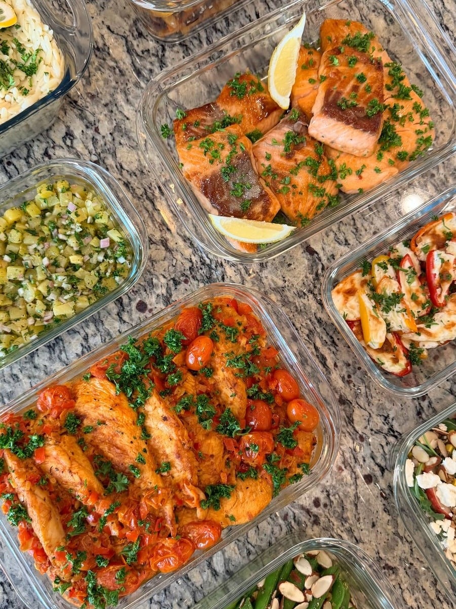 NY Strip Steak & Honey Garlic Salmon Meal Prep