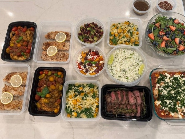 Pesto Chicken & Shrimp Saganaki Meal Prep