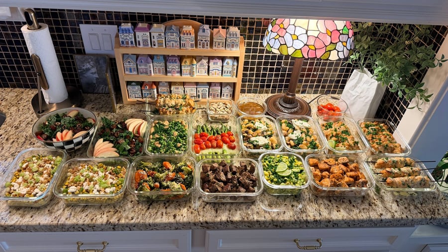 American and Italian plates with parmesan chicken skewers, cajun steak bites and a burrata gnocchi