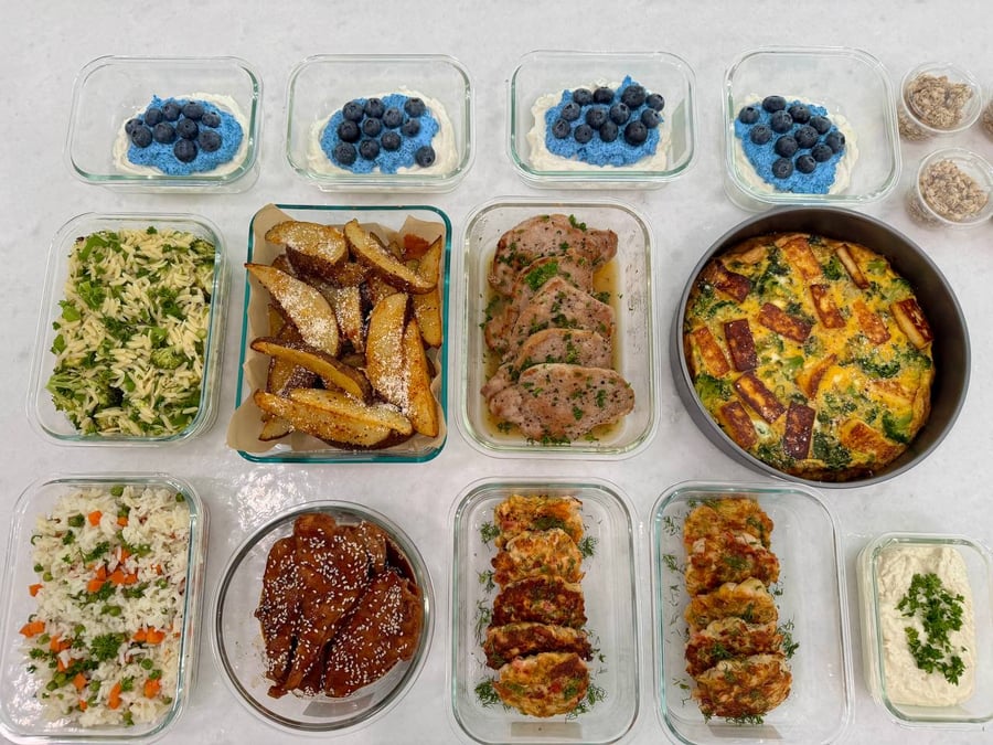 Weekday breakfasts alongside Mediterranean-leaning dinners, from a halloumi frittata to teriyaki chicken