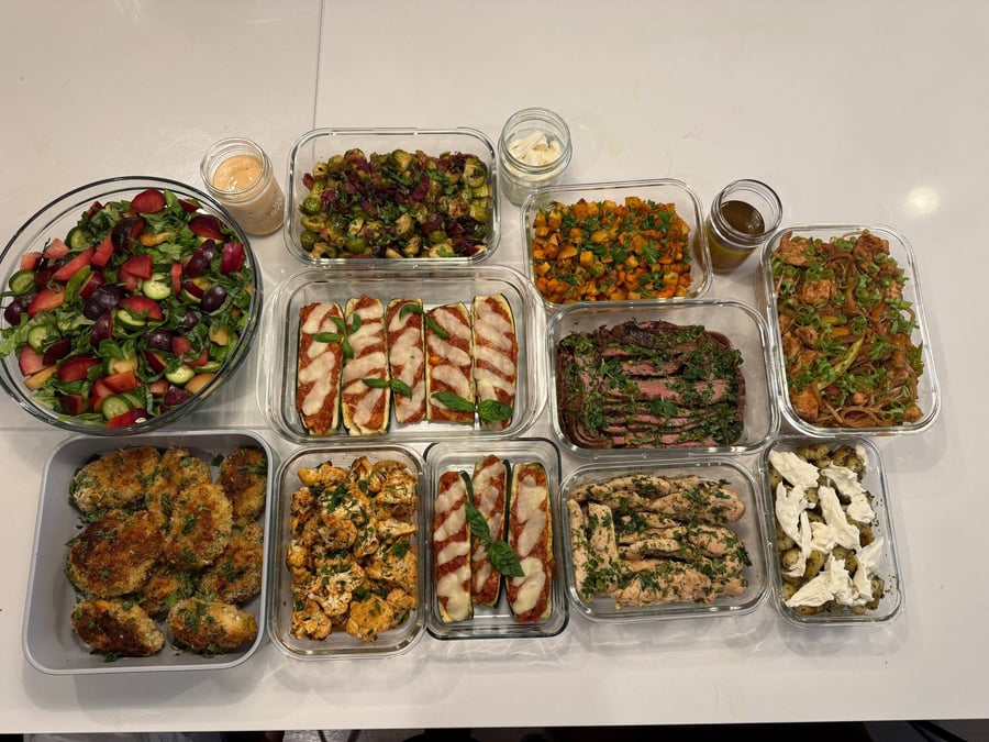 Thai and Vietnamese plates with honey lime chicken, a herbed flank steak and pesto burrata gnocchi