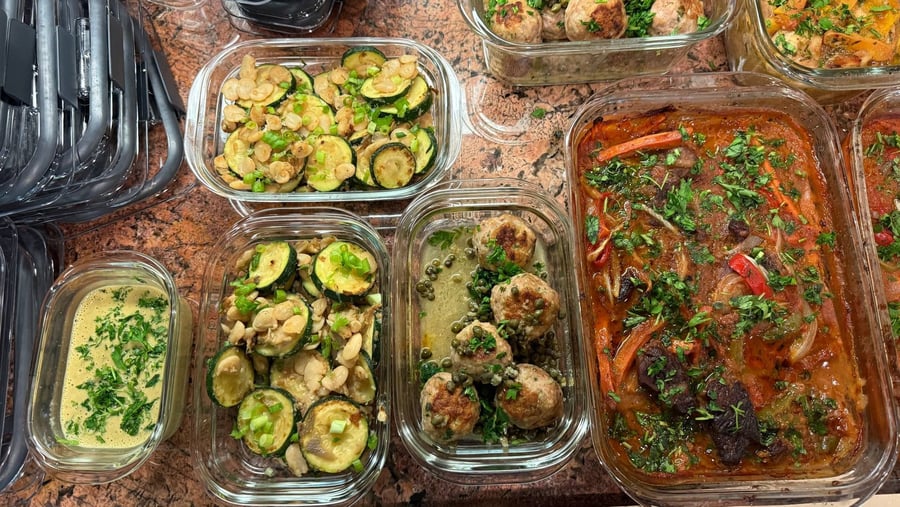 A Georgian braise at the center, with Italian caper sauces, and turmeric-roasted vegetables